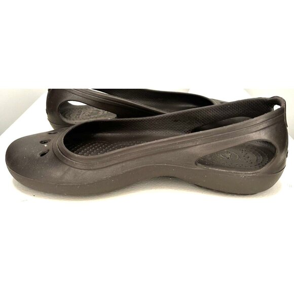Crocs Womens Shoes Kadee II Ballet Flats Slip On Rubber Water Sandals Brown 6 - Picture 4 of 11
